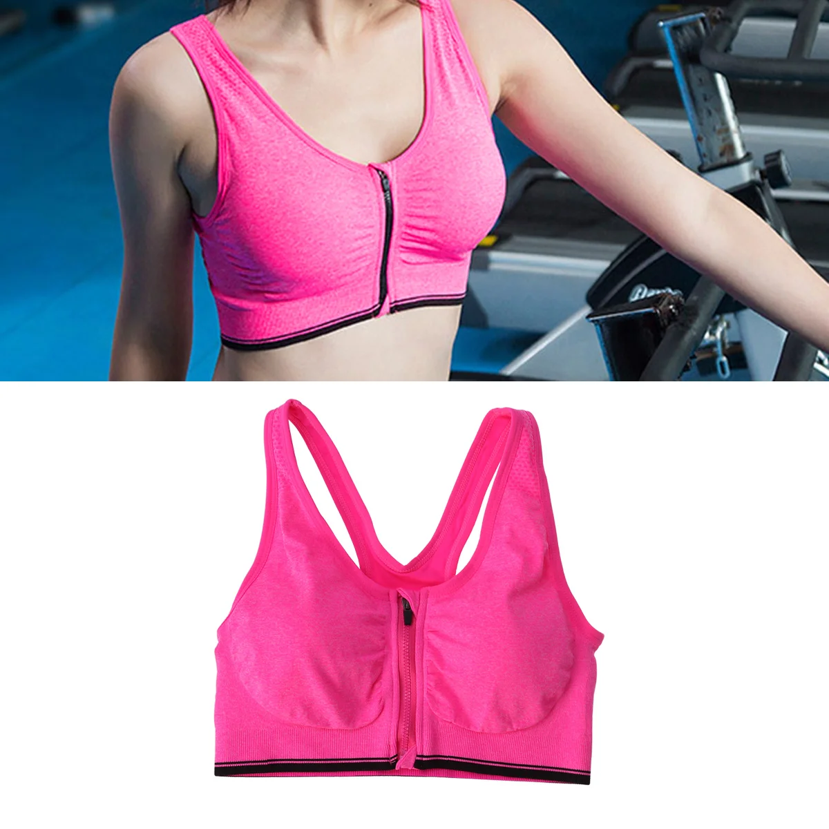 

No Steel Bra Padded Breathable Sweat Absorption Ergonomic Design Running Yoga Workout Vest Rosy Bra