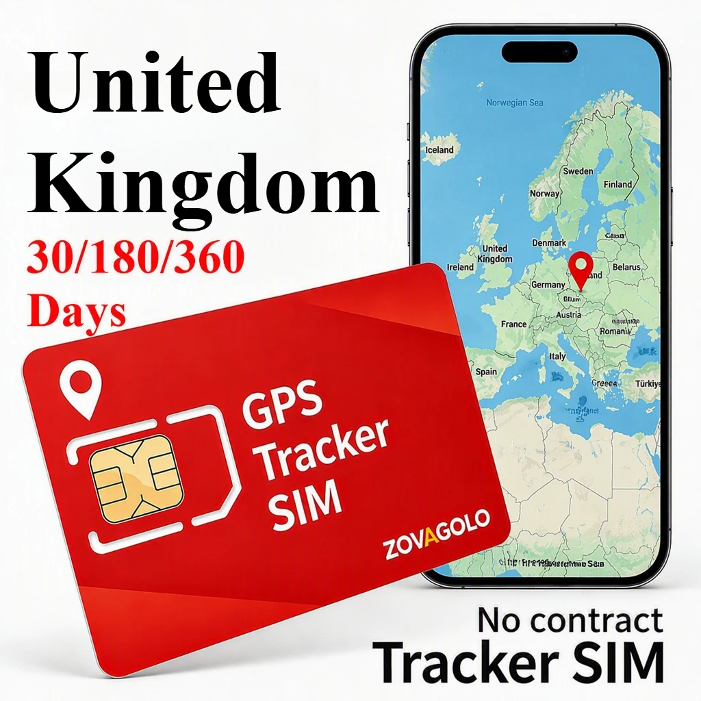 United Kingdom GPS Locator Data SIM Card No Restriction, 30D30MB 180D180MB 360D360MB, Rural Car & Pet Asset Tracking