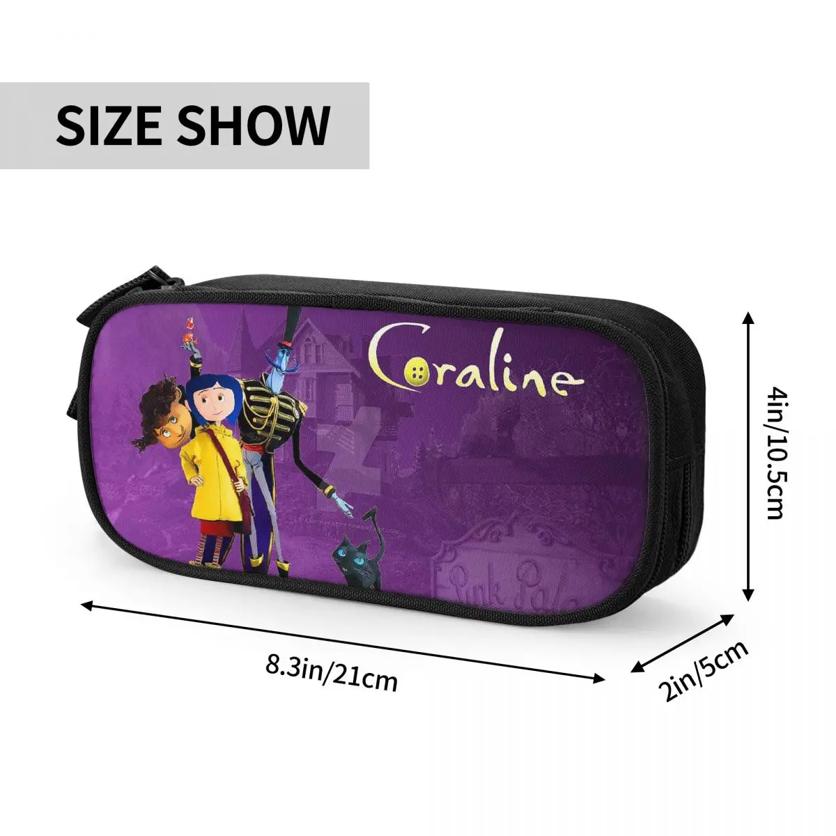 Coralines Halloween Cartoon Anime Pencil Cases Big Capacity Pen Bags Pen Box Pencil Pouch For Boys Girls Students Stationery