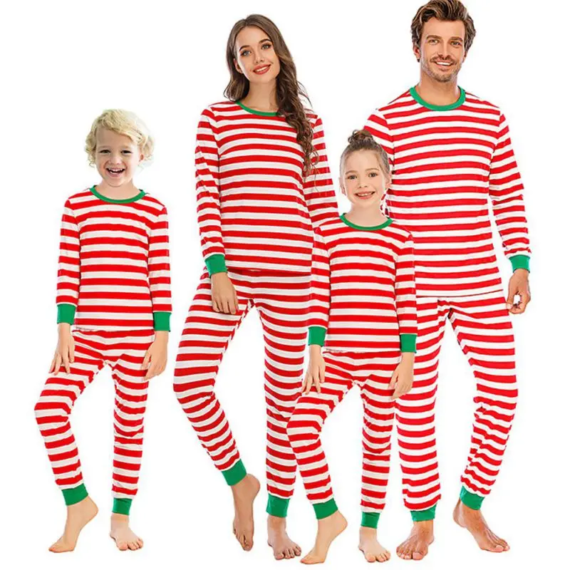 2022 New Year Christmas Pajamas For Family Couples Clothing Set Mother Kids Clothes Christmas Family Look Pajamas Gift