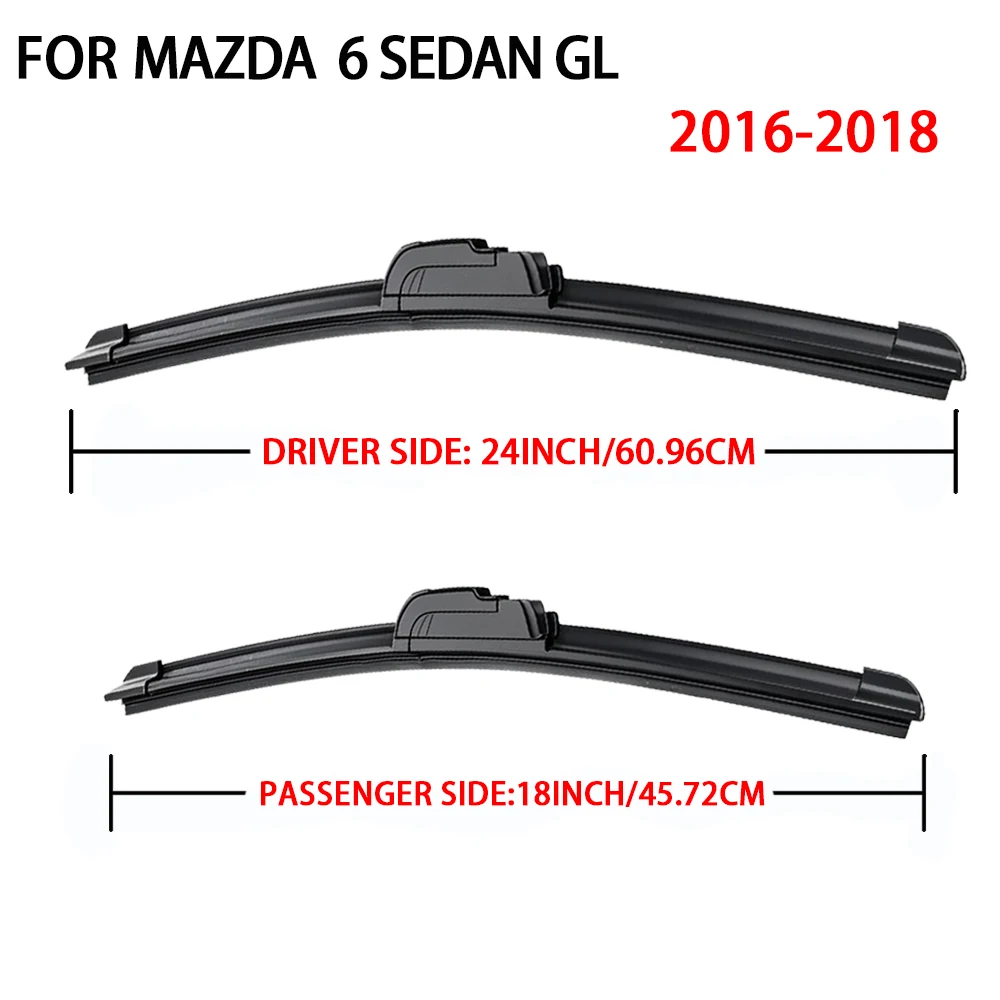 For Mazda 6 (Wagon Notchback Sedan) 2002-2023 Car Wiper Blade Front Wipers Fit U Hook Arm Windscreen Auto Wiper Blades
