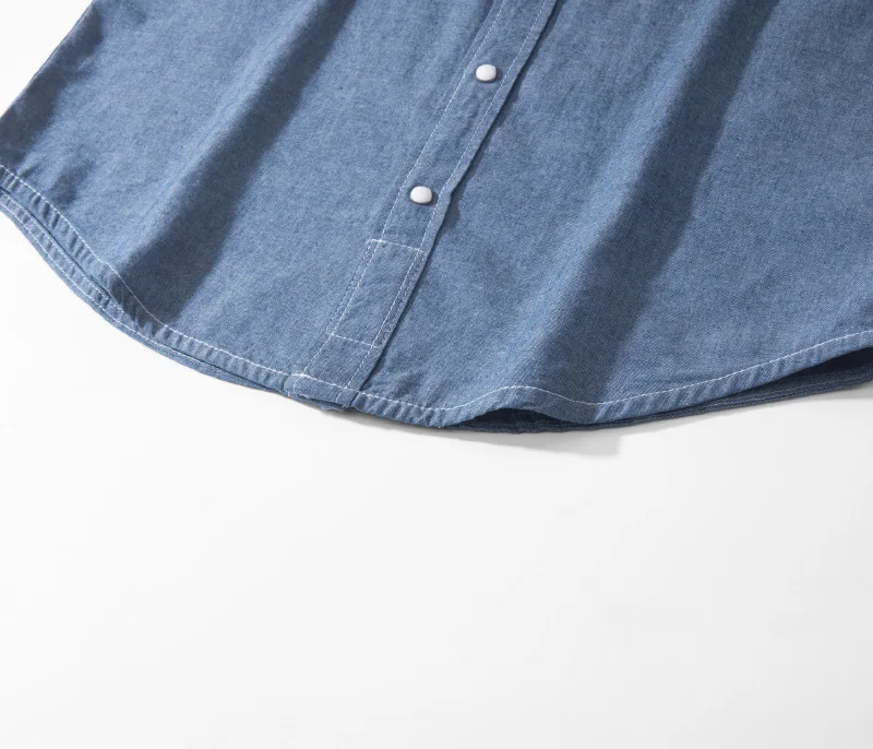 OKONKWO Jugend-Chambray-Oxford-Langarmhemd im europäischen Stil, Outdoor, Trekking, Klettern, Reisen, Sport, Western-Bluse, Arbeitskleidung – Detail 33
