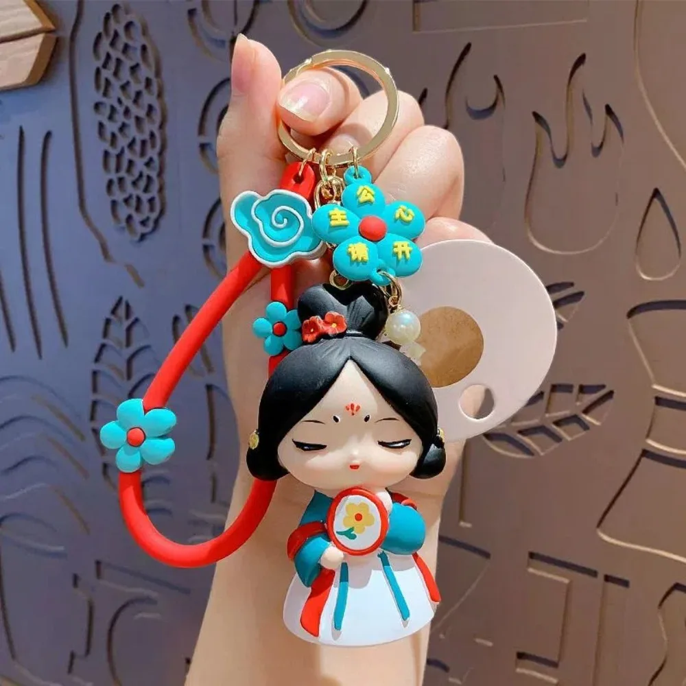 الحلو سيليكون المطاط النمط الصيني المفاتيح الديكور الحلي الكرتون الدمى قلادة حقيبة معلقة سيارة حلقة رئيسية الفتيات