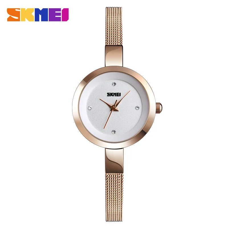 Simple Lightweight Korean Style Business Casual Fashion Women's Watch Steel Belt Chain Rose Gold TrendyWatch