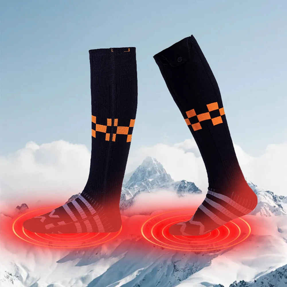 Winter Heated Socks 2PcsBattery 4000mAh Thermal Socks Women Men Heating Foot Warmer Electric Fever Socks Hiking Ski Warm Outdoor