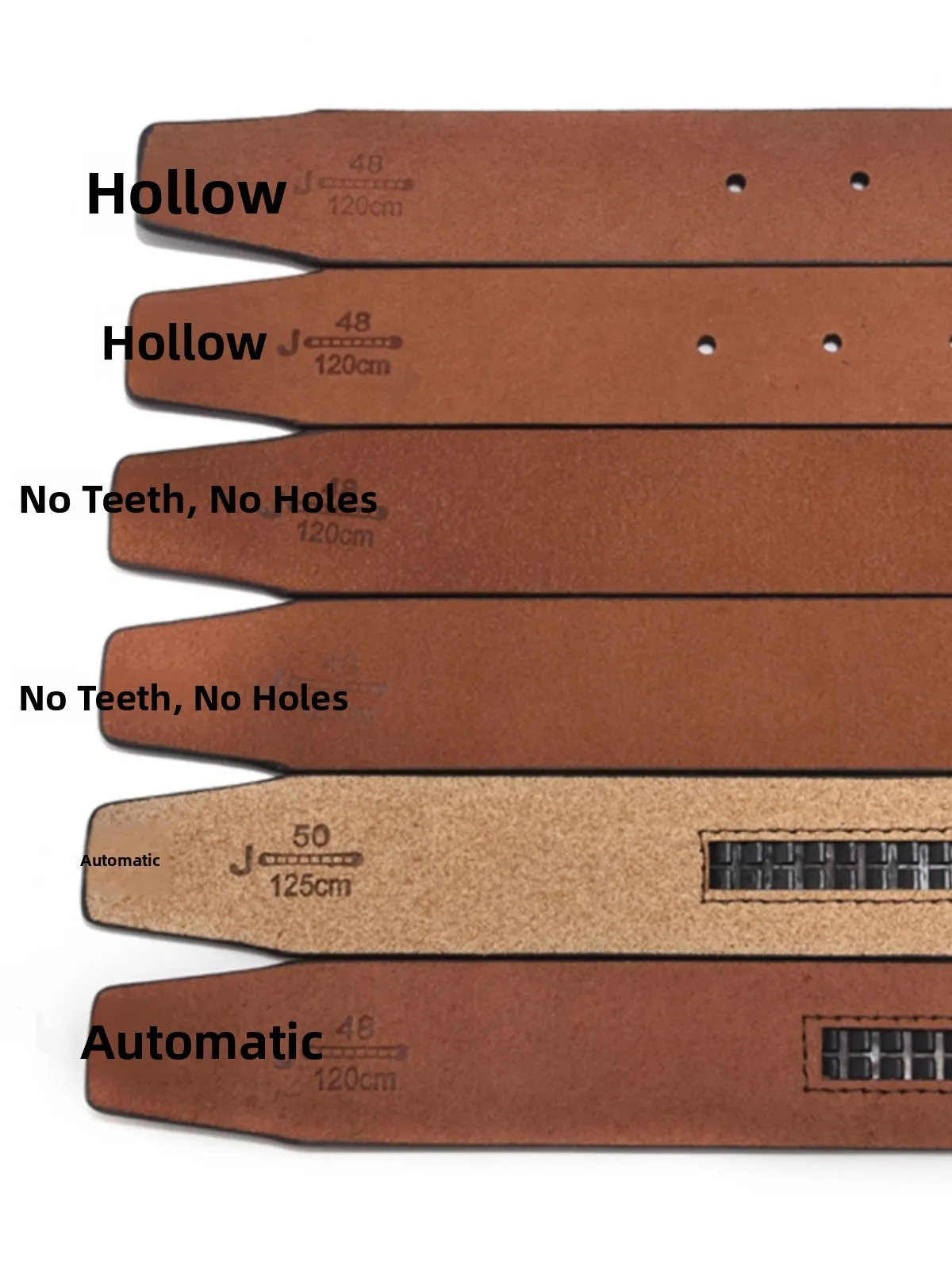 Pure Cowhide Leather Belt Men's No Tooth No Hole Automatic Buckle Genuine Leather Headless Pants Belt Punching Needle Buckle
