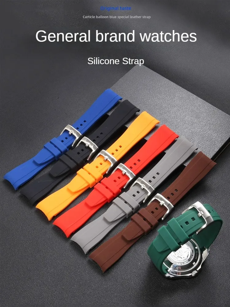 

Arc Mouth Silicone Watch Strap for C-i-t-i-z-e-n M-i-d-o Orange Rudder S-e-i-k-o C-omcast R-o-l-e-x Series Rubber Wristband