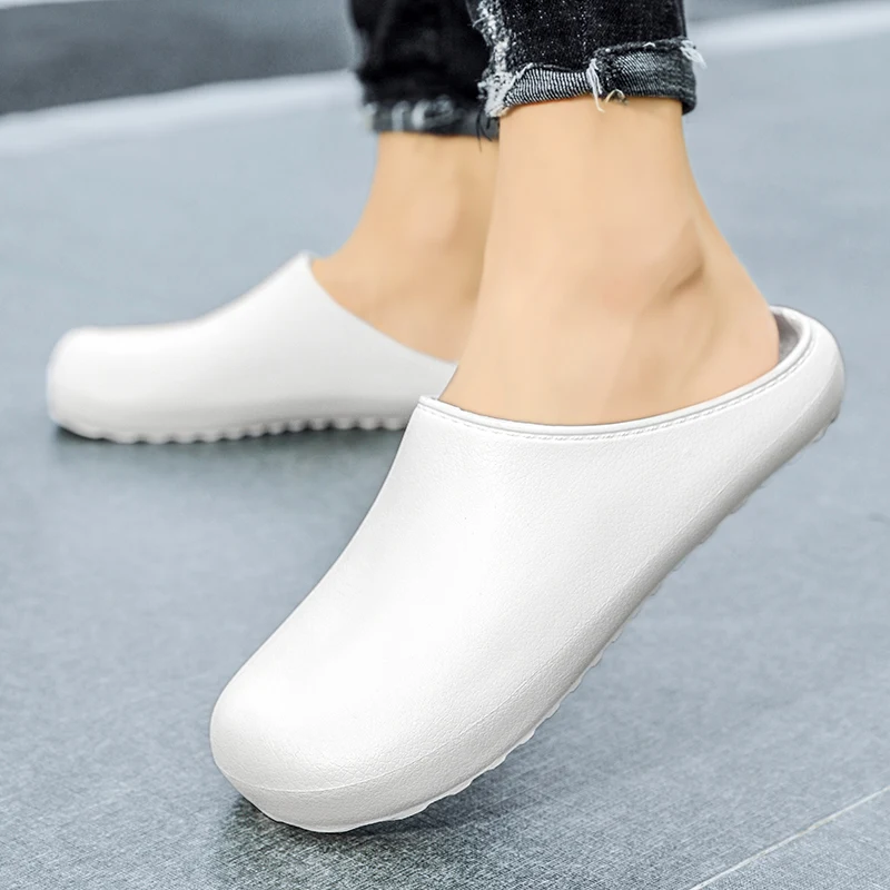 STRONGSHEN Men's Slippers EVA Slip On Casual Walking Shoes Men Casual Baotou Half Slipper Comfortable Soft Household Sandals