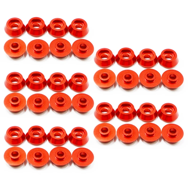 40Pcs Metal Connecting Rod Screw Gasket Shim Washer Rest For WPL C14 C24 C34 C44 MN D90 D91 D99S RC Car,Red