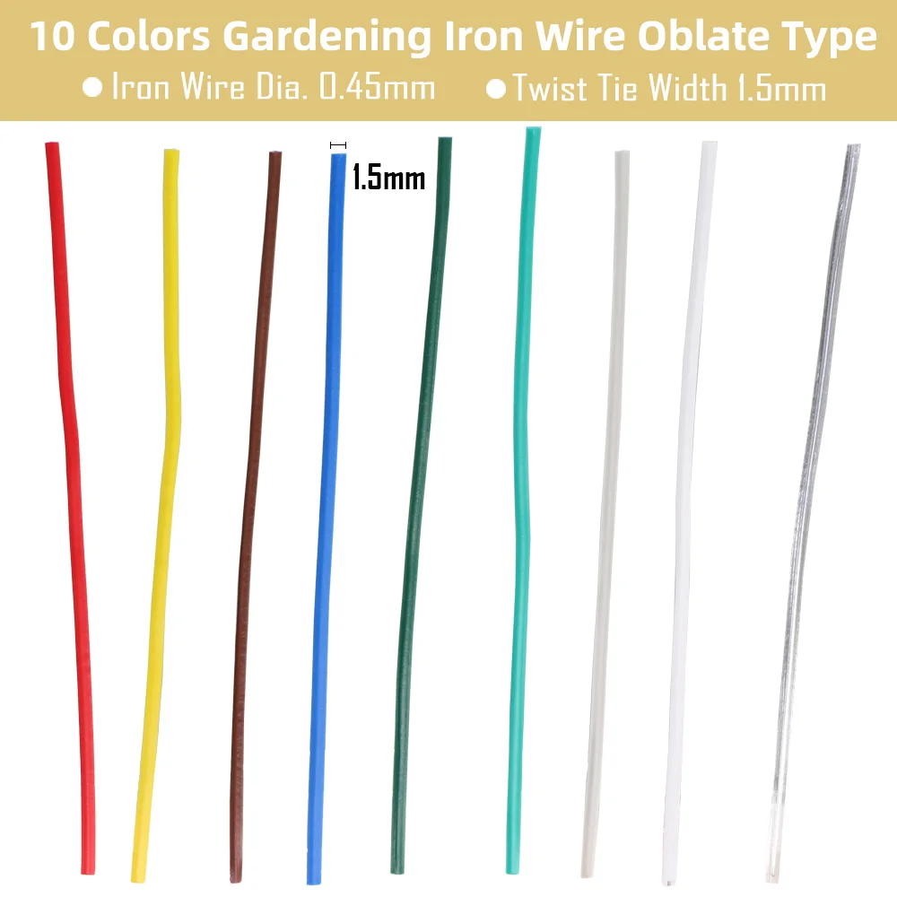 Bridas para cables de jardín de 10 colores, 100 Uds., bridas de alambre de hierro oblato reutilizables para plantas de flores, vides trepadoras,