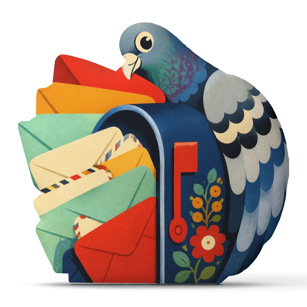 Pen Pal Pigeon Mailbox Pillow Retro Postal Letter Cushion Irregular Stuffed Plush Throw Pillow Writer Gift Home Decor Sofa