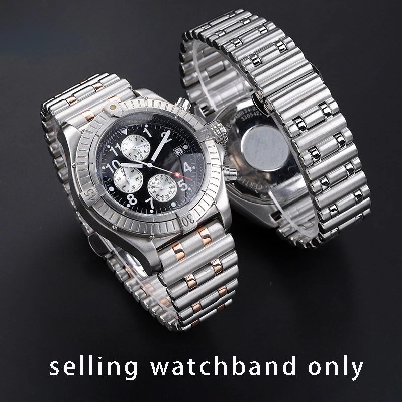 

For Breitling steel watch strap butterfly buckle men's stainless steel mechanical timing watchband super ocean accessories 22mm