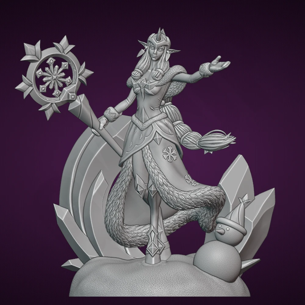 1/24 Scale Belle Dryad Seyx Girl Healing Mage Resin Figure Model Kit Unassembled Unpainted DIY Collectible Miniature Hobby Toy