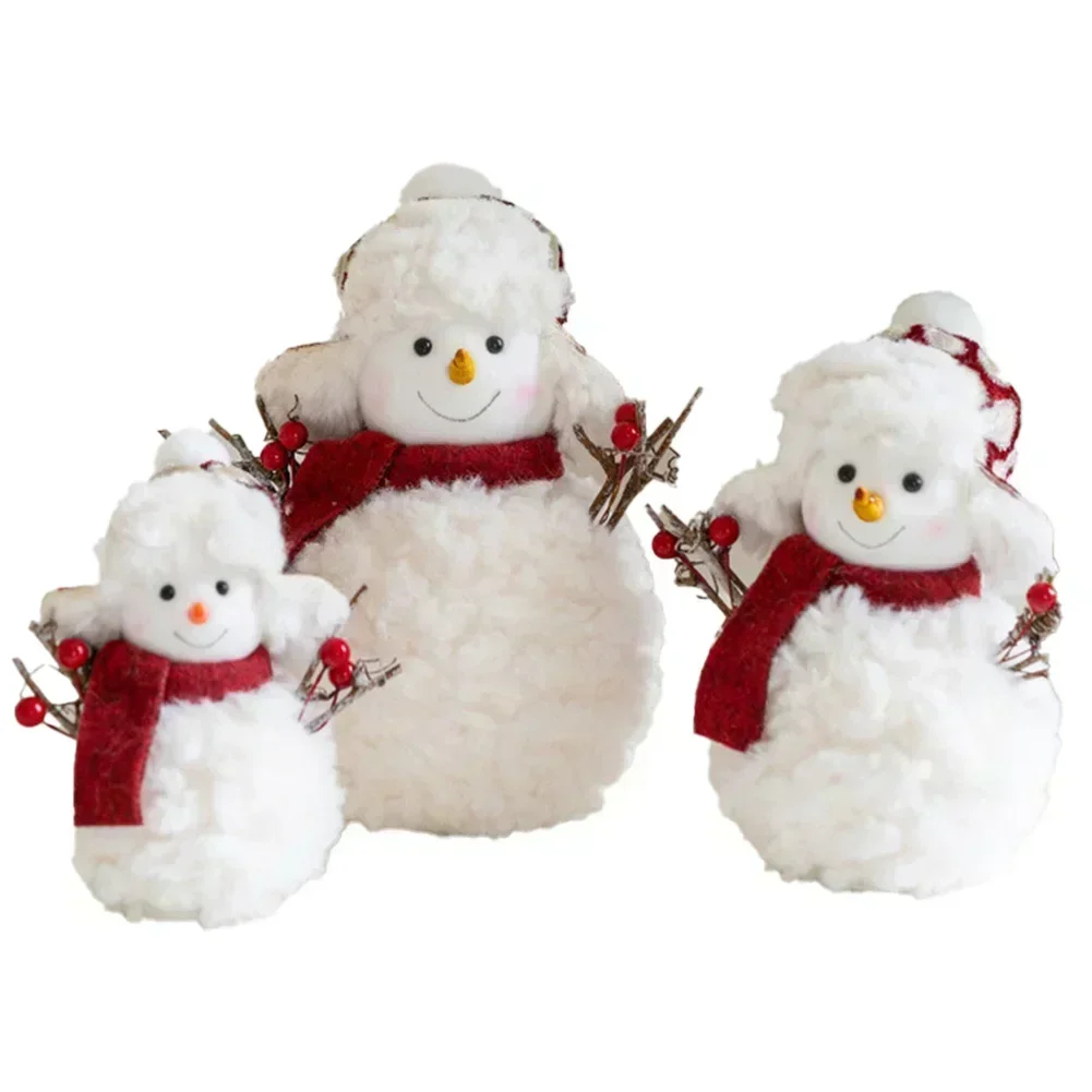 Christmas Ornaments Christmas Round Hat Snowmen Dolls Xmas Decoration Merry Christma Happy New Year 2025 Decoration