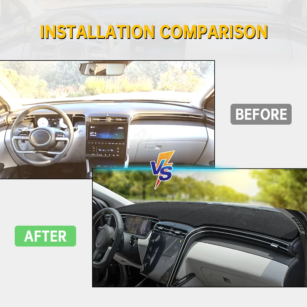 Per Hyundai Tucson NX4 2021 2022 2023 tappetino per cruscotto dell'auto evita cuscinetti luminosi custodia anti-uv accessori antiscivolo