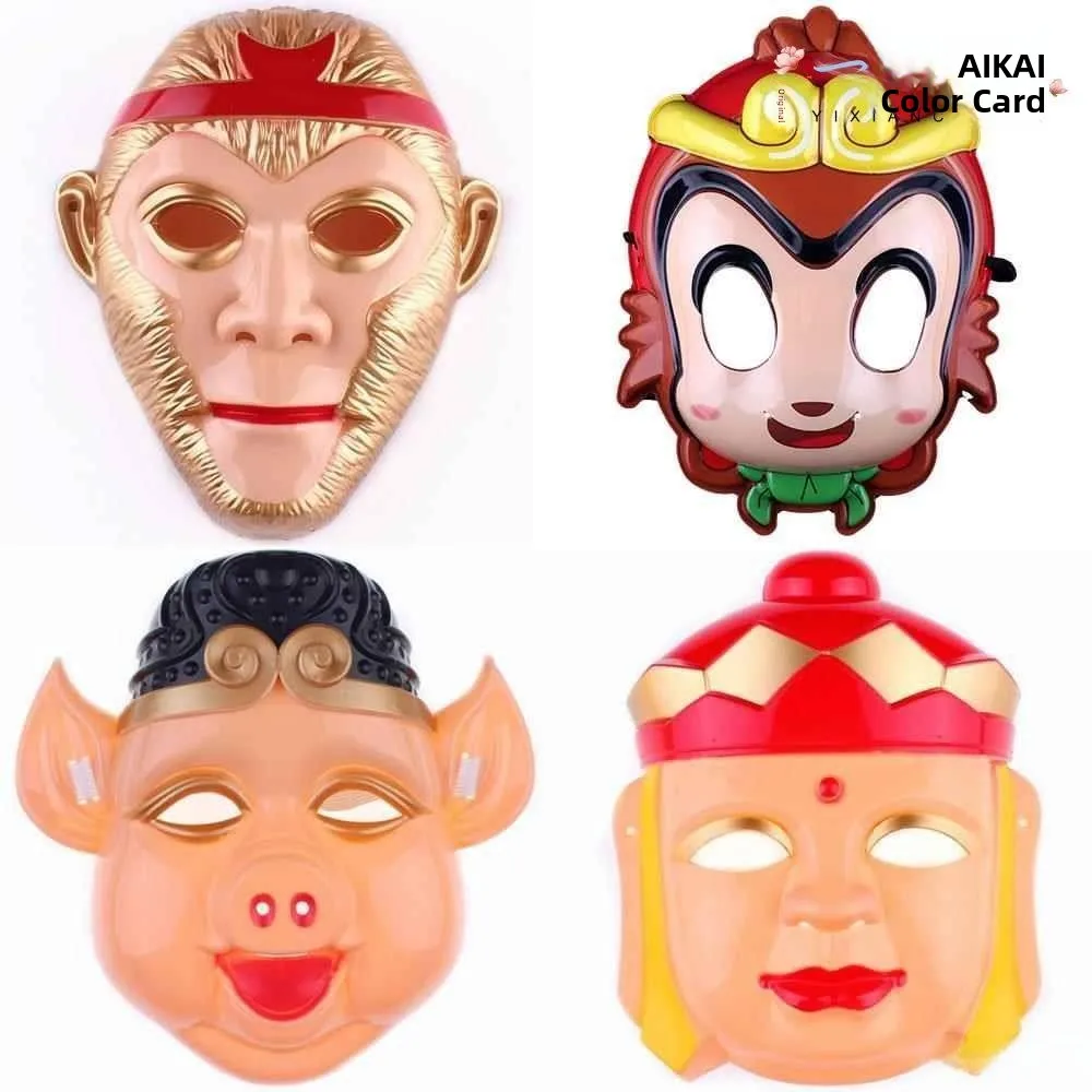 Cartoon Monkey King Mask Xī Yú Jì Pig Eight-Deer Sun Wukong Tang Sanzang Full Face Male Child Costume Prop Role Play Festival...