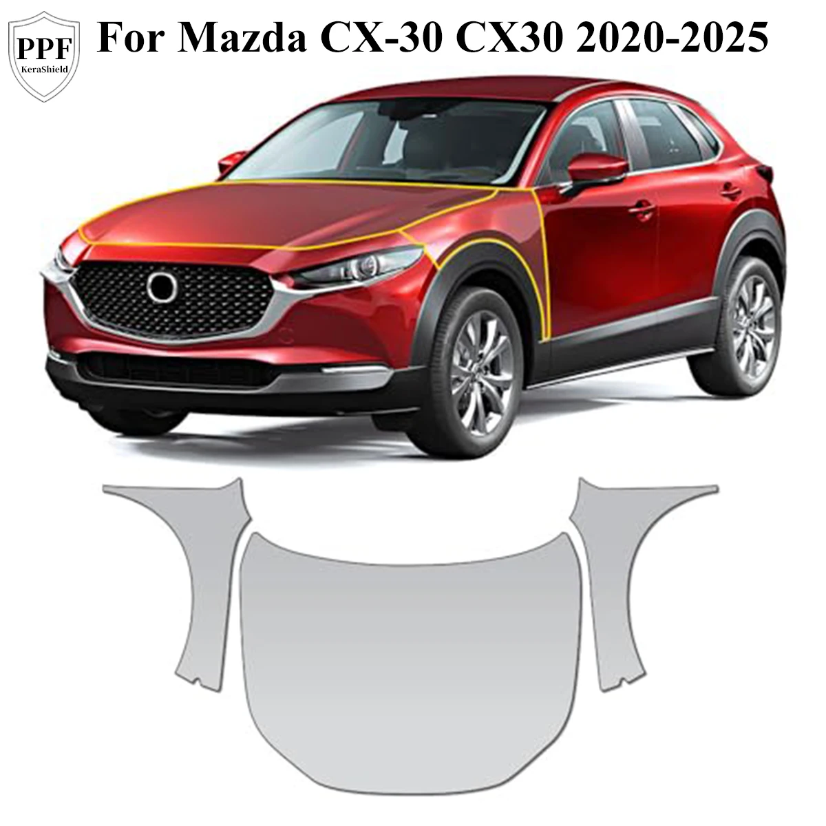 

Pre-Cut PPF TPU Paint Protection Film For Mazda CX-30 CX30 2020-2025 Car Clear Kit Anti-Scratch Transparent Sticker Auto Decal