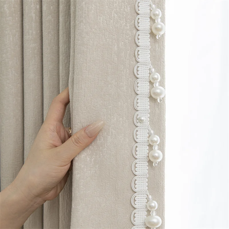 2025 Curtain Trim ABS Pearl Beads Embroidery Ribbon Sofa Cushion Tablecloth Tassel Fringe Pendant Curtain Accessories Home Decor