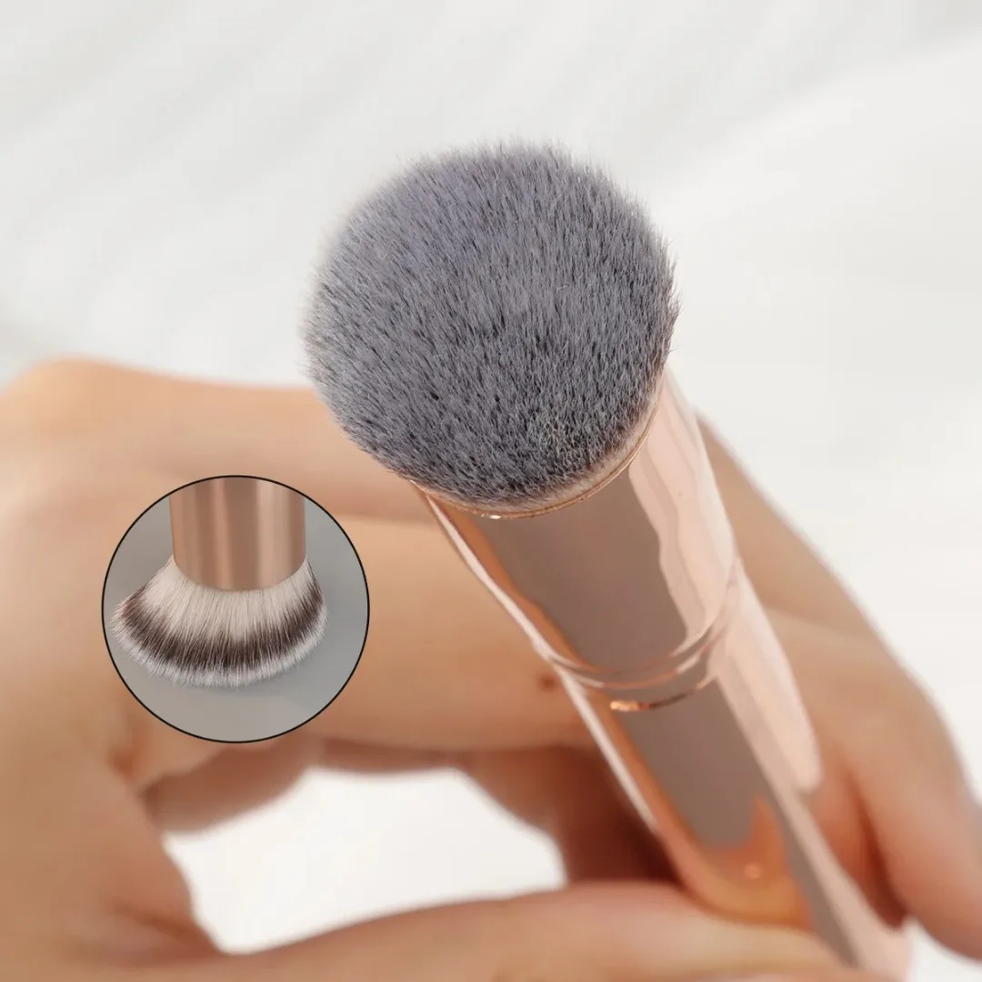 1 pièces Tube en aluminium tête inclinée pinceau de maquillage pour fond de teint cosmétique poudre correcteur Blush brosse pinceaux de maquillage outil de beauté