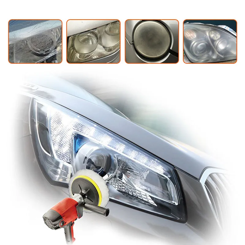 Car Headlight Restoration Headlamp Repair Kits Cleaning Paste Car Light UV Protection Restore Polishing Pad Kit for Drill