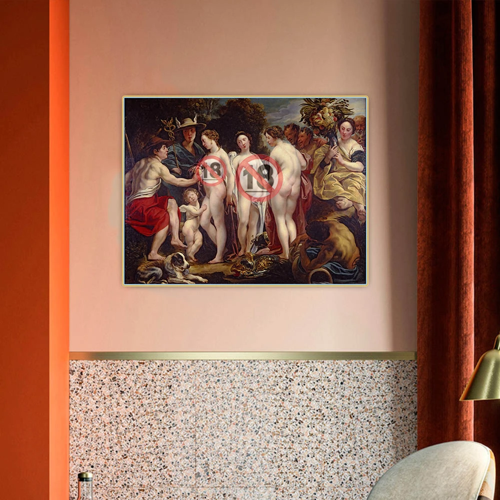 Jacob Jordaens《The Judgment of Paris》Canvas Oil Painting Artwork Aesthetic Picture Poster Wall Hanging Decor Home Decoration