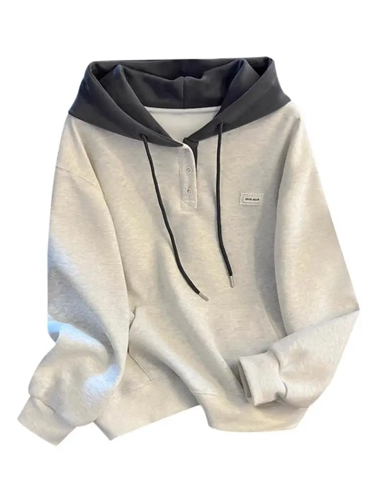 Moletom Colorido Faionable para Mulheres, Estilo Solto e Confortável, Nova Chegada Outono 2025, Moda de Rua Coreana