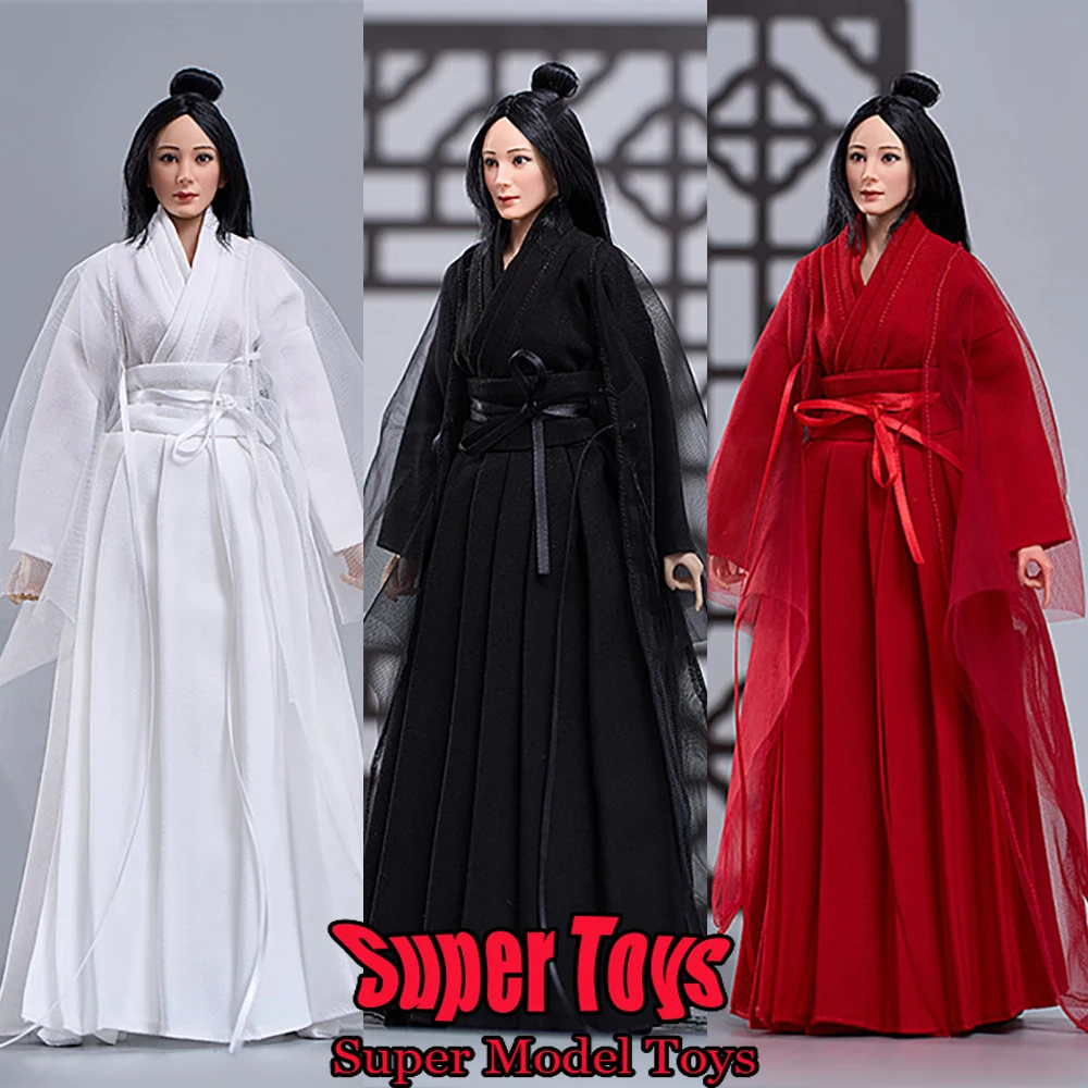 In Stock CDTOYS CD050 1/6 Scale Female Soldier Fairy Costume Solid Color Hanfu Clothes Set Fit 12-inch Action Figure Model