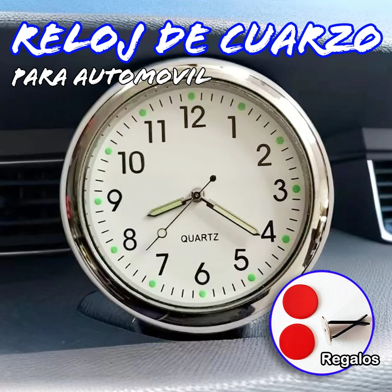 Quartz Clock, Elegant and Practical Decoration for Your Dashboard or Car Air Vent, Classic, Compact, Durable, Luminous Marking