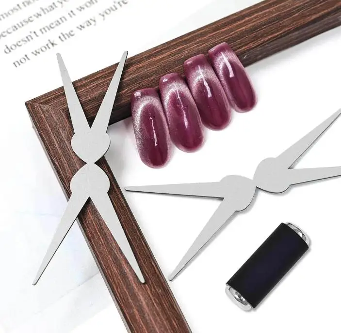 Ensemble d'aimants pour Nail Art français à Double tête, tige magnétique œil de chat, bricolage, effet croissant en forme de V, vernis à ongles Gel, outil de manucure