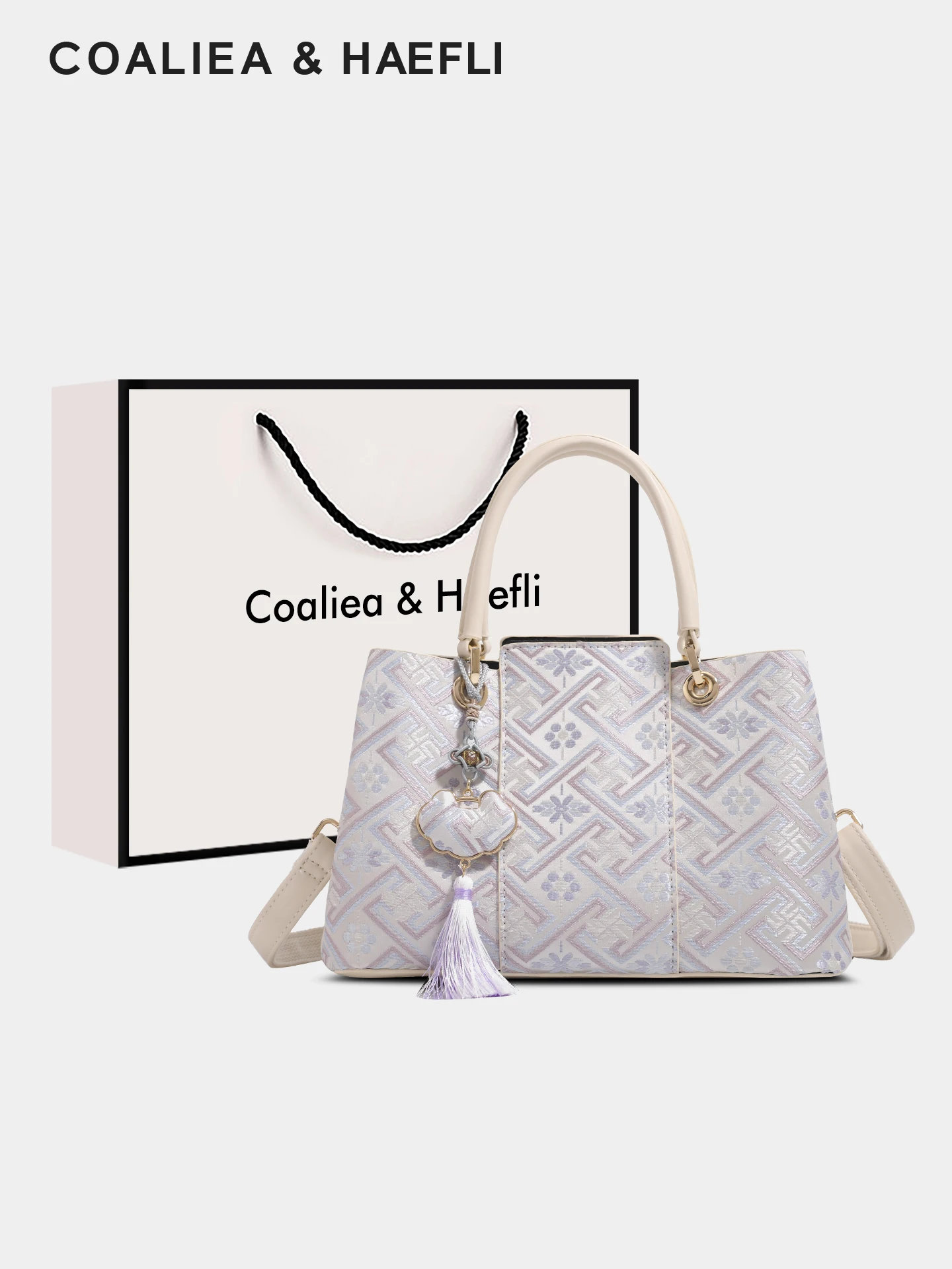 ethnic-style-handbag-commuter-women's-bag-birthday-gift-non-foldable-medium-size-nylon-material-zipper-closure-soft-handle