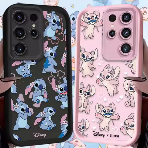 Cartoon Disney Stitch Phone Case for Samsung Galaxy S24 S25 S23 Ultra S22 S21 Plus FE A36 A56 A26 A16 A06 A15 A25 A35 A55 5G