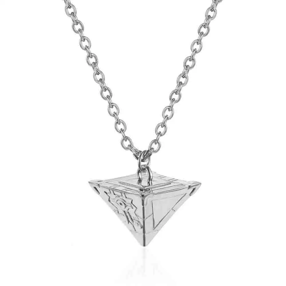 Stainless Steel Men's Anime Building Block Pendant Necklace Jewelry Gift