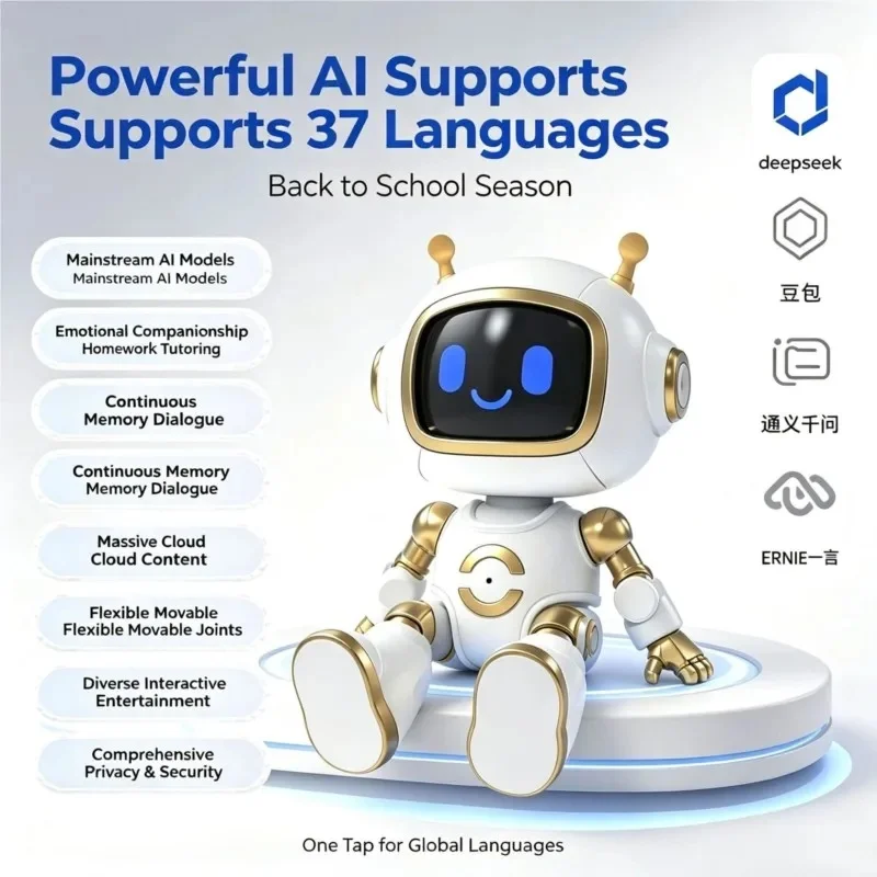 AI Intelligent Dialogue Children'S Desktop Robot Overseas Version DeepSeek Bean Bag Toy Robot DropShipping