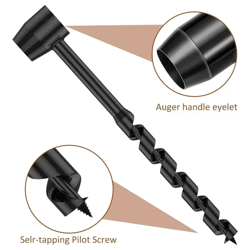 A06R Punch Tool Survival Woodworking Auger Drill Bits Outdoor Bushcraft Camping Manual Hole Maker 10/16/19/25Mm Wrench Core