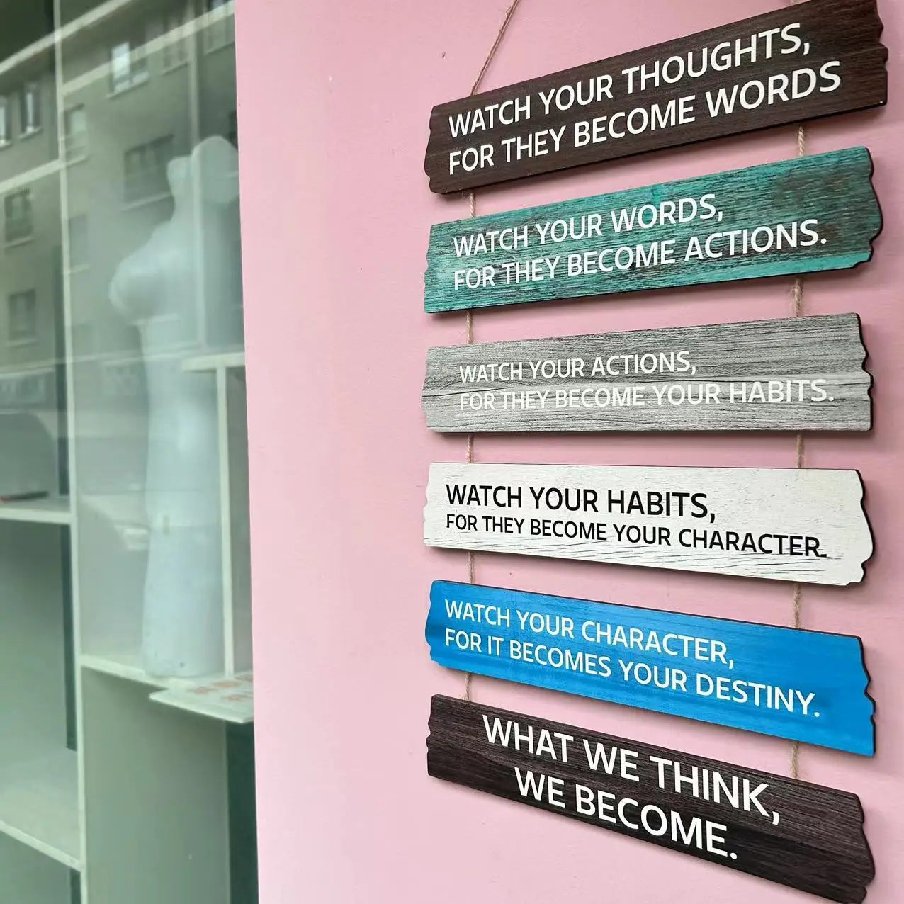 Office wall decoration inspirational village wall plaque with quotations wood wall hanging ability sign bathroom decoration home