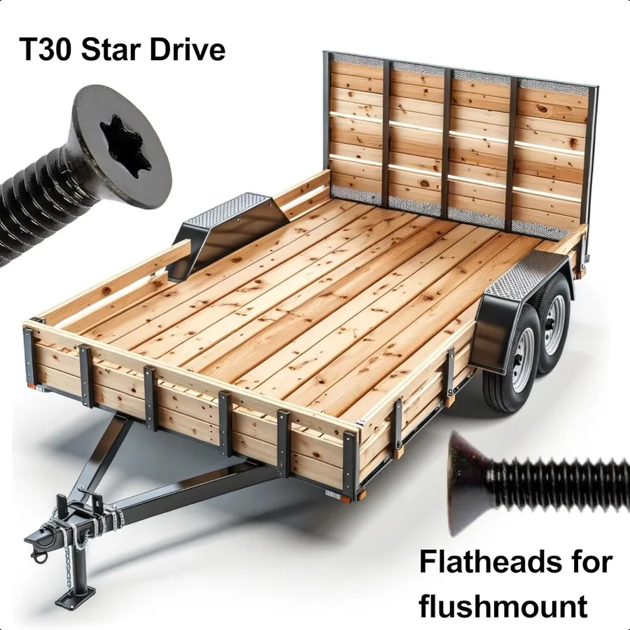 100 قطعة مسامير سطح المقطورة الذاتي التنصت 21 2 في 1 420 موضوع فلاتهيد T30 توركس الخشب إلى المعادن مسامير سطح السفينة ذاتية التنصت ل Tra