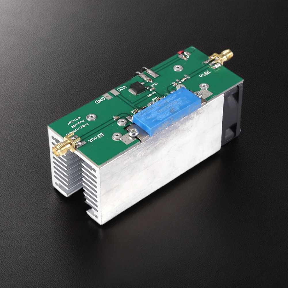 RF Power Amp 600-1100MHz Gain=30dB Pout=8W with Heat Sink RF Amplifier AMP Amplifier for Ham Radio