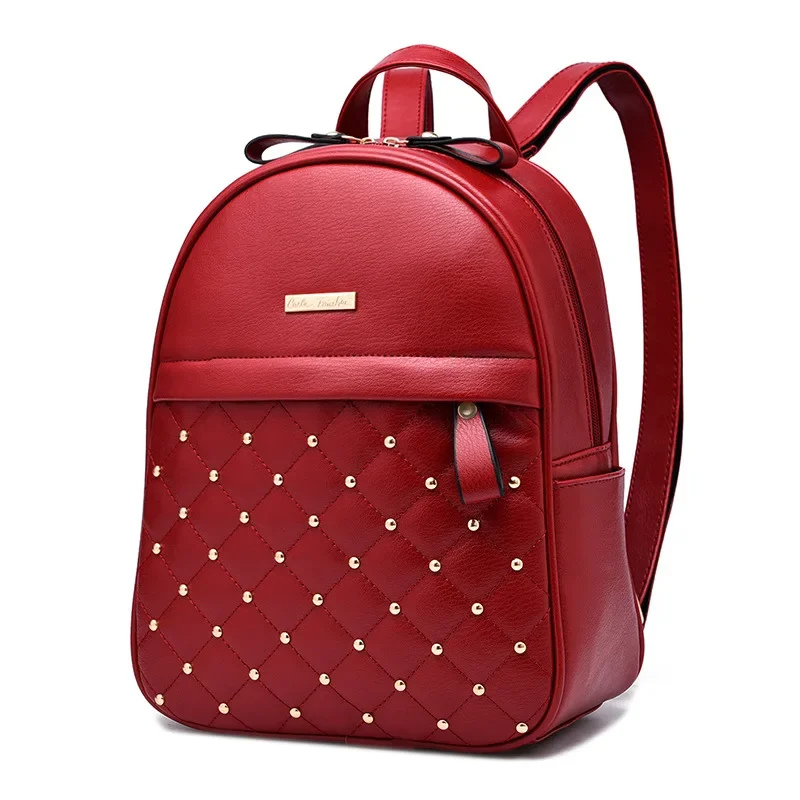 

New Luxury Handbags Women Bags Designer Female Bag Rivet Backpack Fashion College Student Bag Single Shoulder Female Bags