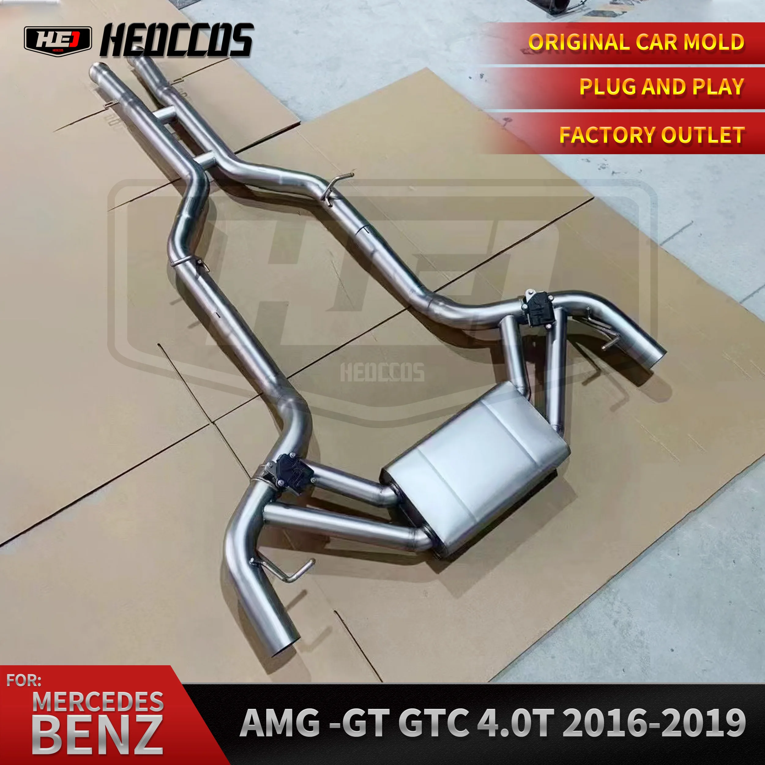 HEO SS304 Exhaust System For Mercedes Benz Amg Gt Gtc 4.0t 2016-2019 Electric valve Exhaust System Catback With MP Tail Tips