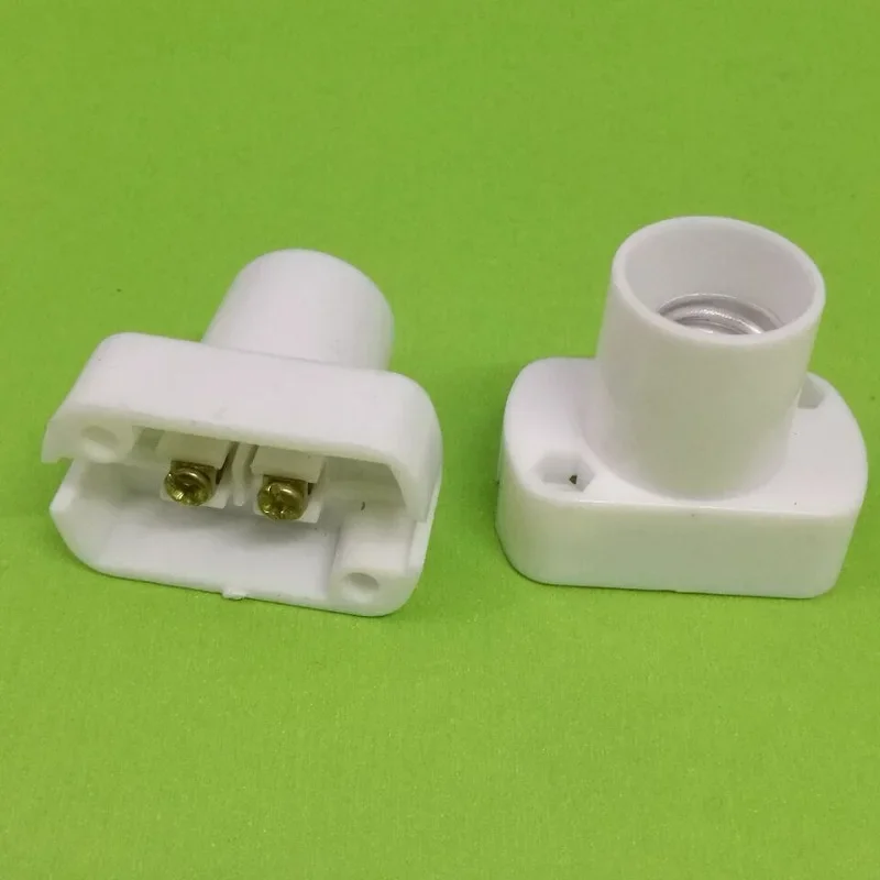 50PCS White Square Display Lamp Holder E14 LED Lighting Screw Lamp Base