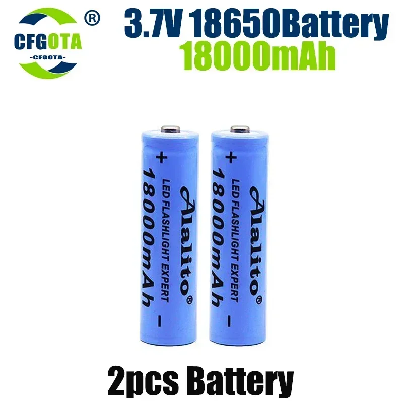 18650 Battery Rechargeable Battery 3.7V 18650 18000mAh Capacity Li-ion Rechargeable Battery For Flashlight Torch Battery+Charger