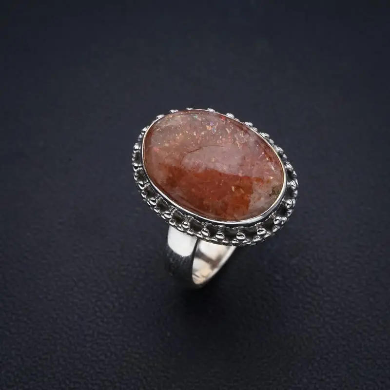 StarGems® Natural Calcite Handmade 925 Sterling Silver Ring 6 F0582