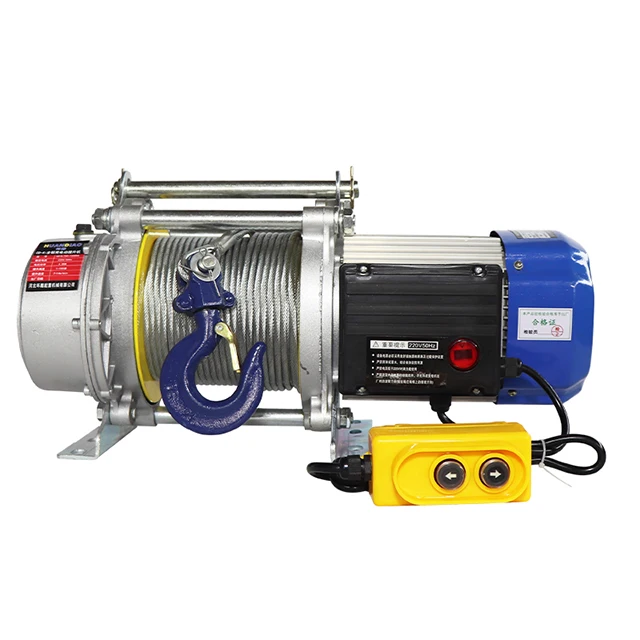 400KG Single Phase Electric Hoist New HGS-B Lighting Lifter Winch for Construction Metal Frame with Wire Rope Sling