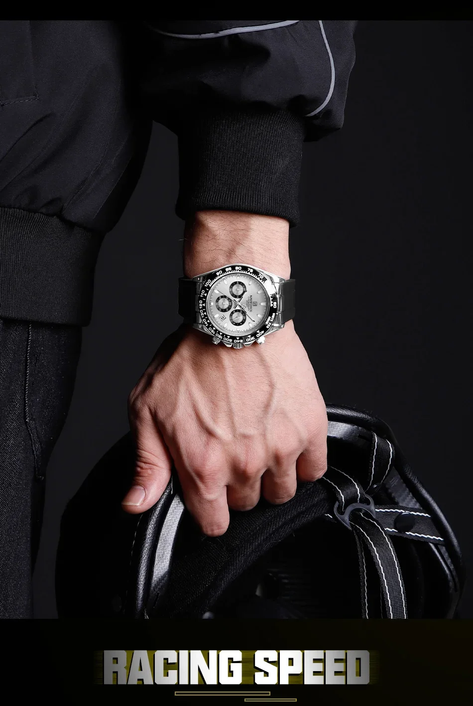 NAVIFORCE NF8054 Originaluhren für Herren, Silikonarmband, lässige Sport-Chronographen-Armbanduhr mit Leuchtfunktion – Detail 5