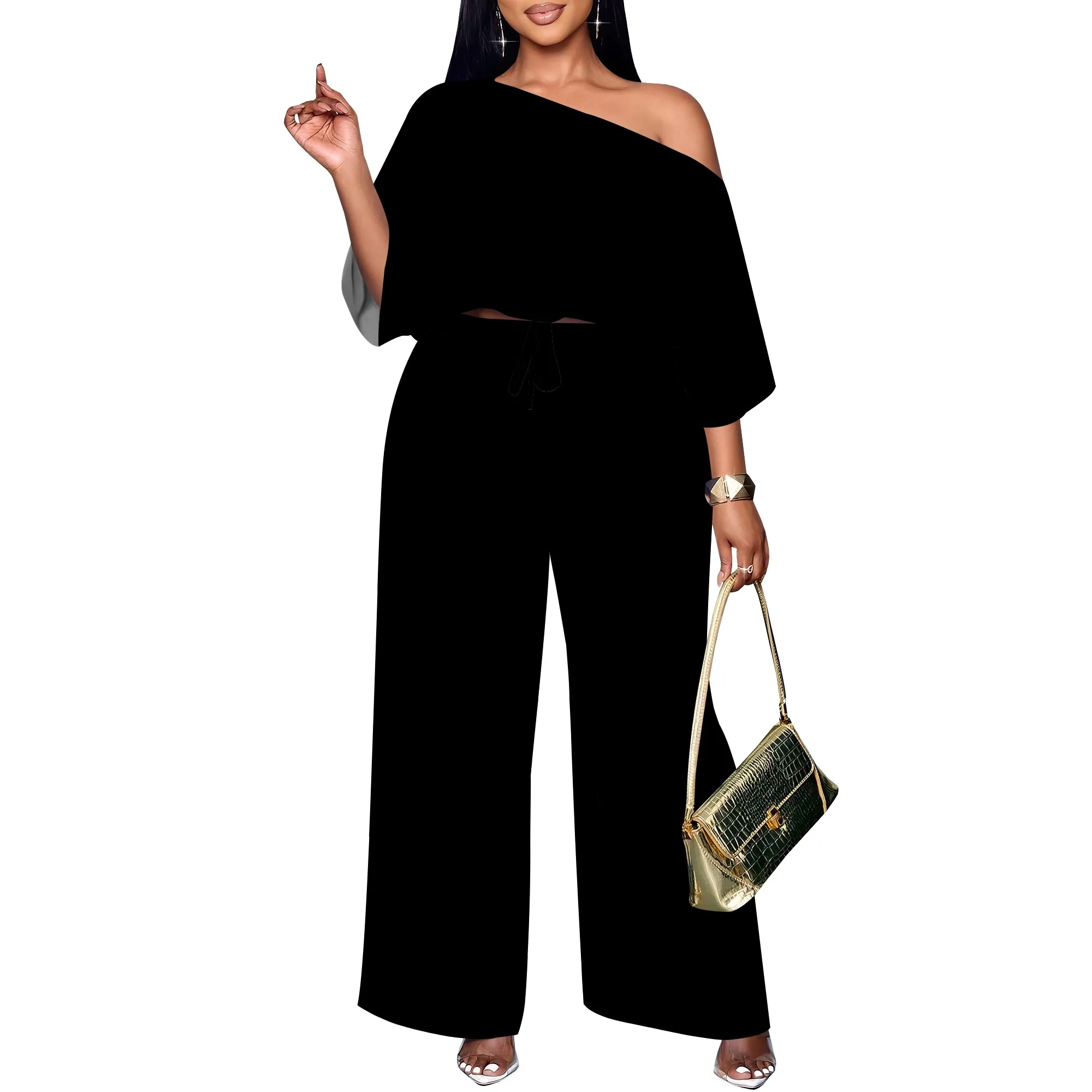 

Casual 2 Piece Outfits for Women Sexy Long Sleeve Sweatsuit Jogging Long Pants Sets Tracksuit with Pockets