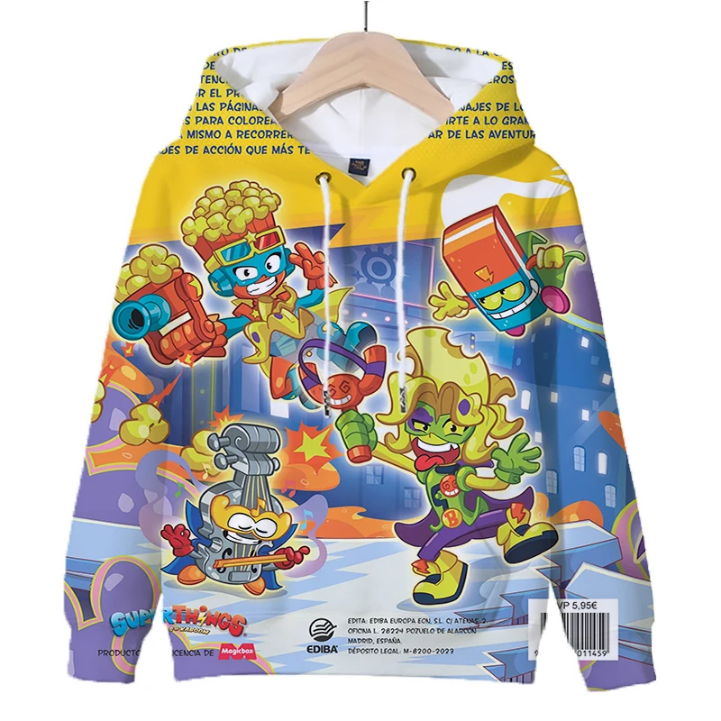 Game SuperThings Series 12 Hoodie Boys Cartoon Print Sweatshirt Girls Outerwear Kids Clothes Pullover Sudadera Children Clothing