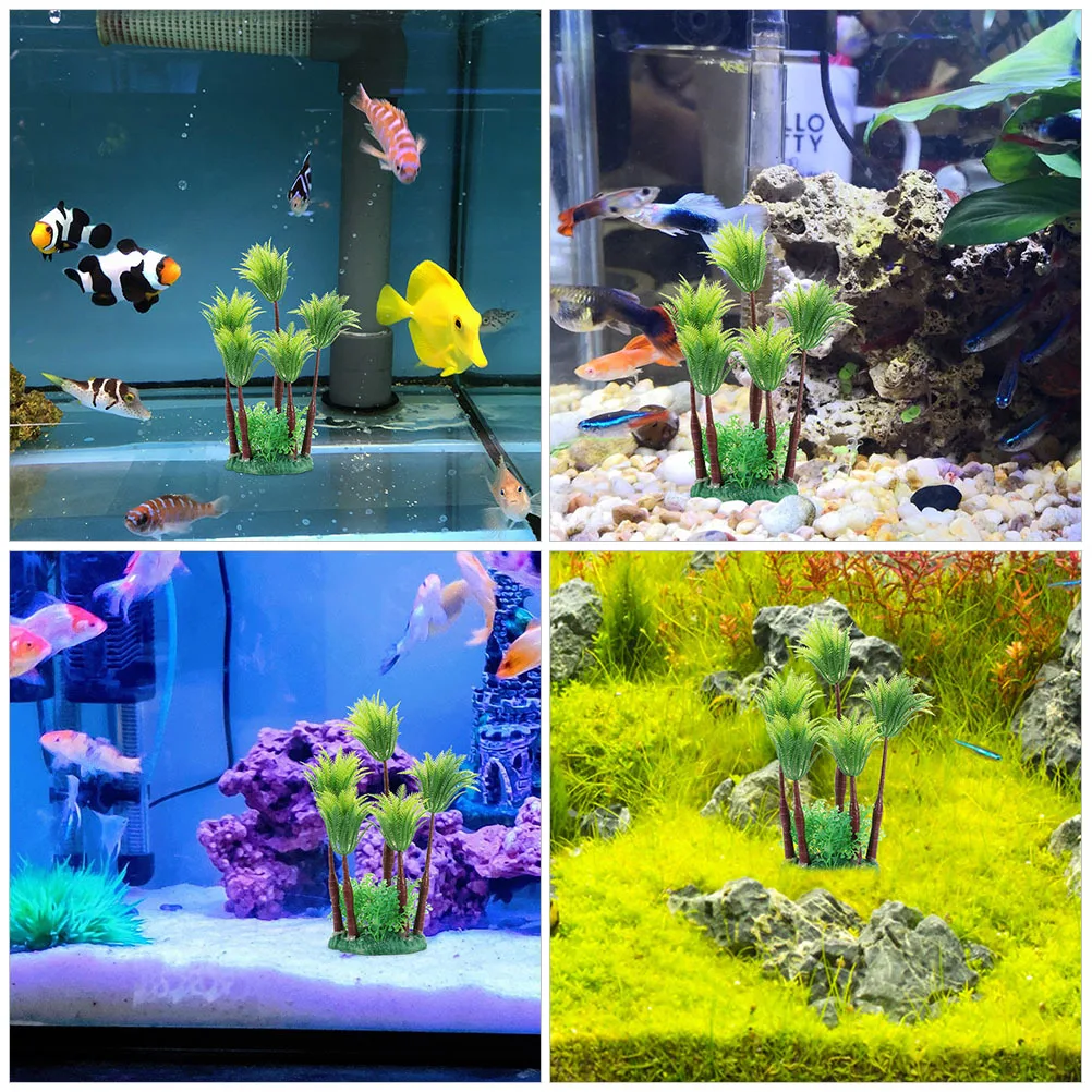 

2pcs Plastic Aquarium Plants Water Grass Decorations For Fish Tank Lifelike Artificial Plants Accessories, Small Aquarium