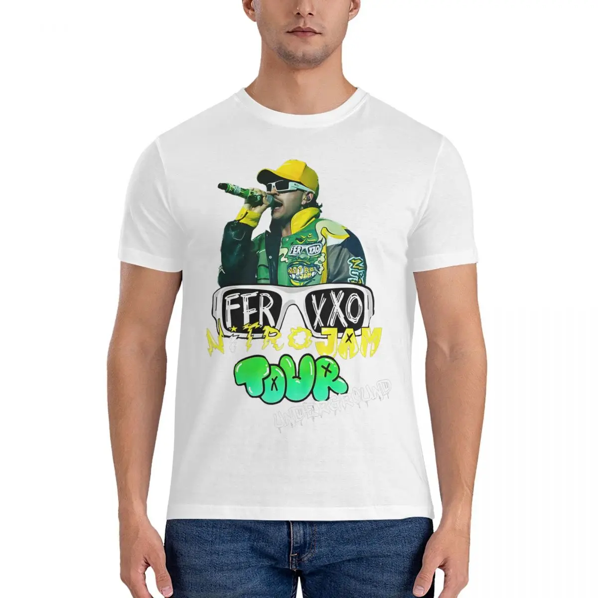 Ferxxo Art Men T Shirts Feid Amazing Tees Short Sleeve Crew Neck T-Shirt Pure Cotton Gift Idea Clothing