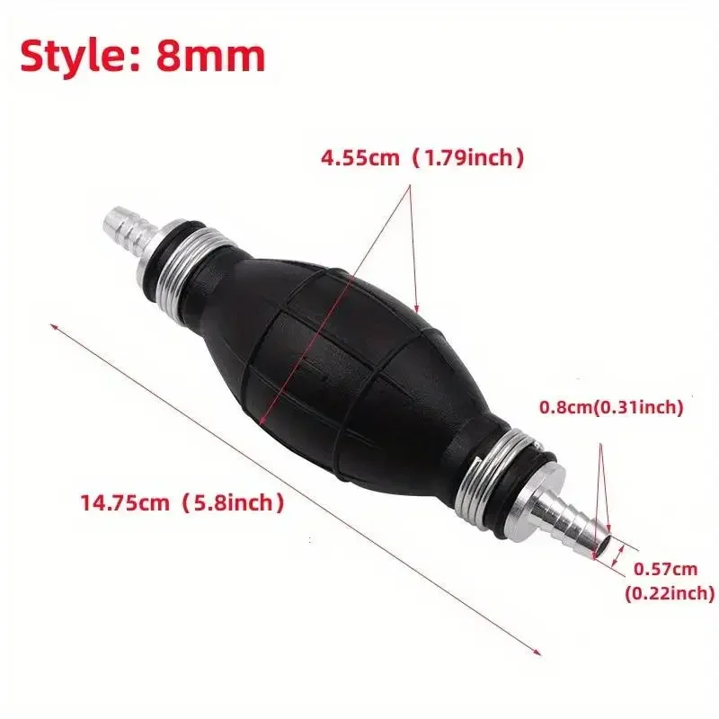 3 size Manual Fuel Pump Pipeline, Rubber Aluminum Manual Fuel Primer Bulb Diesel Gasoline Delivery Pump Automobile Ship