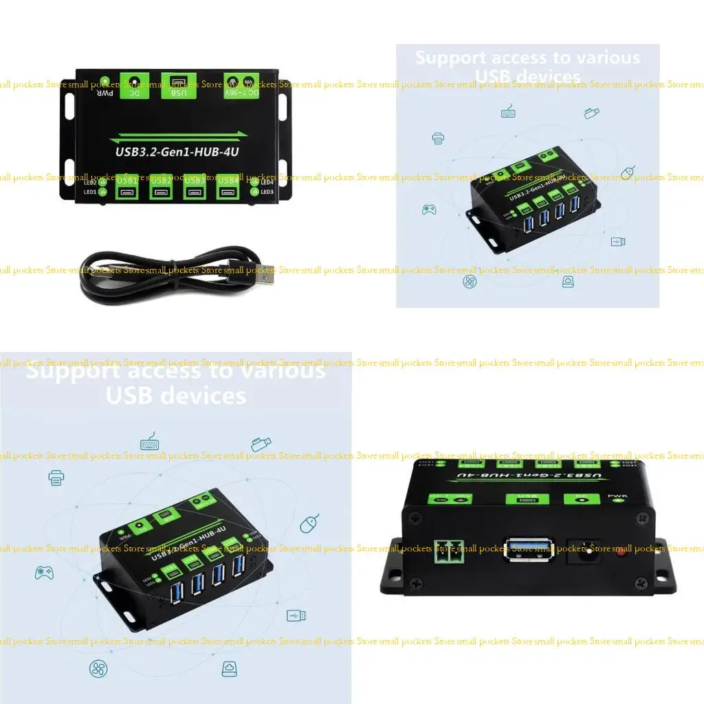 

R1WD 4 Port USB 3.2 Gen1 Hub с легкой установкой для электронных устройств